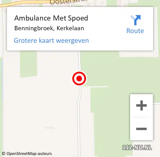 Locatie op kaart van de 112 melding: Ambulance Met Spoed Naar Benningbroek, Kerkelaan op 10 oktober 2018 17:13