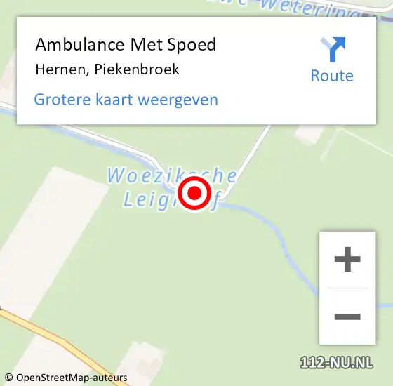 Locatie op kaart van de 112 melding: Ambulance Met Spoed Naar Hernen, Piekenbroek op 10 oktober 2018 19:35