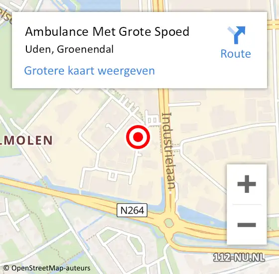 Locatie op kaart van de 112 melding: Ambulance Met Grote Spoed Naar Uden, Groenendal op 10 oktober 2018 20:24