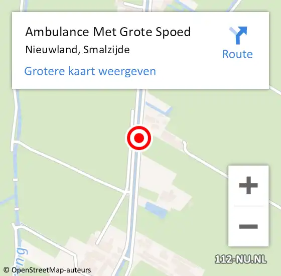 Locatie op kaart van de 112 melding: Ambulance Met Grote Spoed Naar Nieuwland, Smalzijde op 10 oktober 2018 21:21