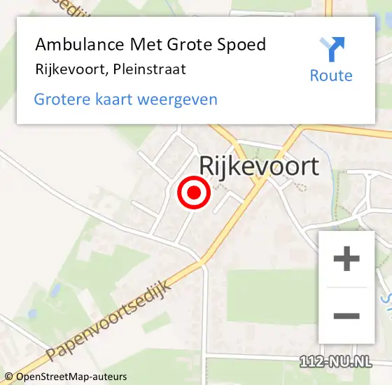 Locatie op kaart van de 112 melding: Ambulance Met Grote Spoed Naar Rijkevoort, Pleinstraat op 11 oktober 2018 02:32