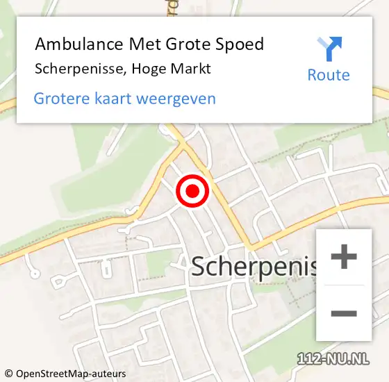 Locatie op kaart van de 112 melding: Ambulance Met Grote Spoed Naar Scherpenisse, Hoge Markt op 11 oktober 2018 07:34