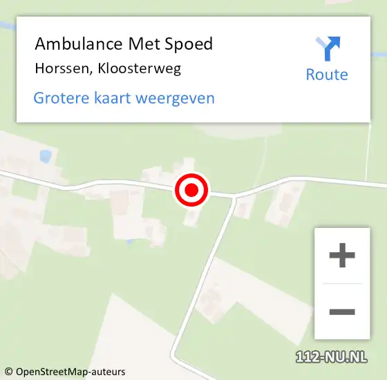 Locatie op kaart van de 112 melding: Ambulance Met Spoed Naar Horssen, Kloosterweg op 11 oktober 2018 07:57
