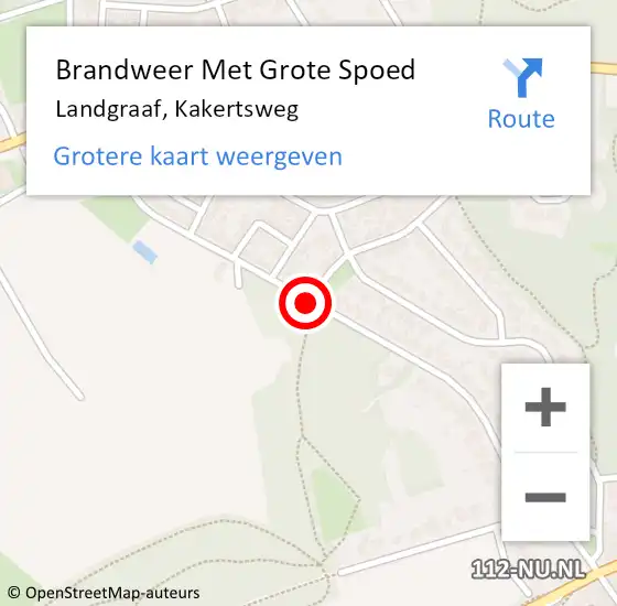 Locatie op kaart van de 112 melding: Brandweer Met Grote Spoed Naar Landgraaf, Kakertsweg op 11 oktober 2018 09:38