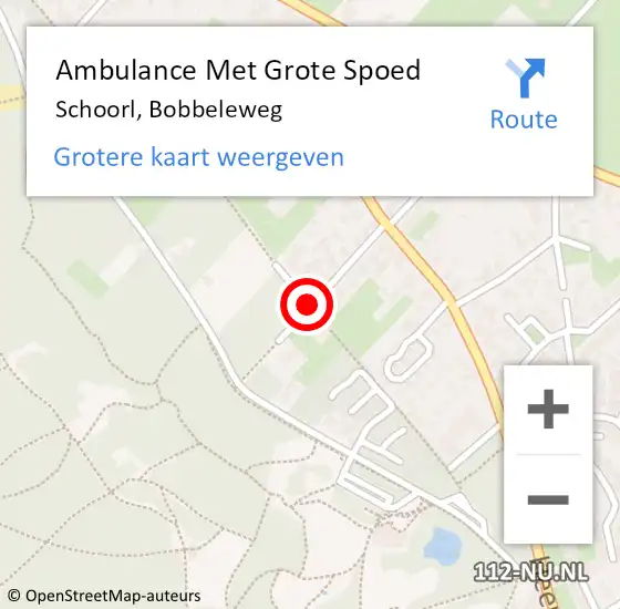 Locatie op kaart van de 112 melding: Ambulance Met Grote Spoed Naar Schoorl, Bobbeleweg op 11 oktober 2018 11:24