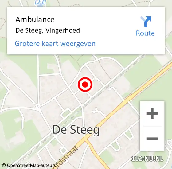 Locatie op kaart van de 112 melding: Ambulance De Steeg, Vingerhoed op 11 oktober 2018 11:49