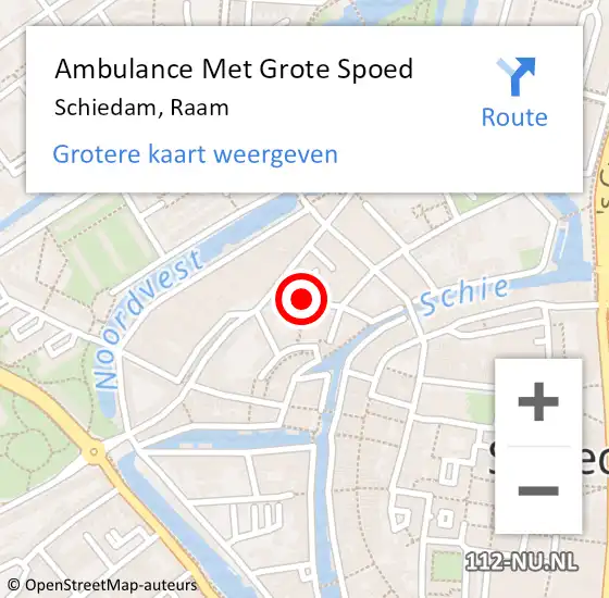 Locatie op kaart van de 112 melding: Ambulance Met Grote Spoed Naar Schiedam, Raam op 11 oktober 2018 17:22
