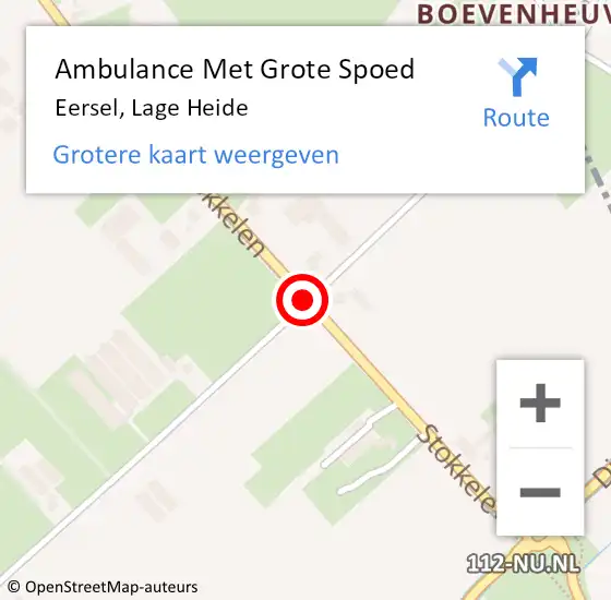 Locatie op kaart van de 112 melding: Ambulance Met Grote Spoed Naar Eersel, Lage Heide op 11 oktober 2018 18:04