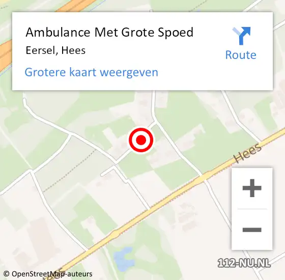 Locatie op kaart van de 112 melding: Ambulance Met Grote Spoed Naar Eersel, Hees op 11 oktober 2018 19:47
