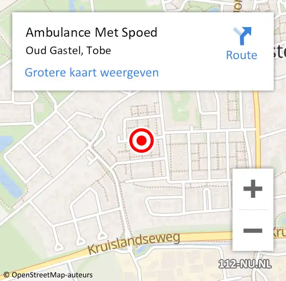 Locatie op kaart van de 112 melding: Ambulance Met Spoed Naar Oud Gastel, Tobe op 12 oktober 2018 00:34