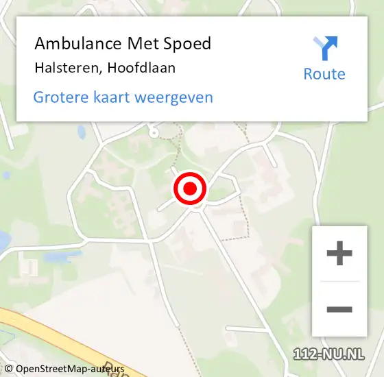 Locatie op kaart van de 112 melding: Ambulance Met Spoed Naar Halsteren, Hoofdlaan op 12 oktober 2018 03:11