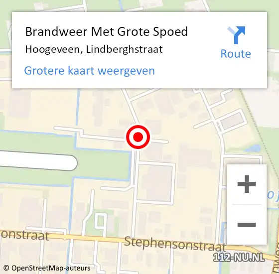 Locatie op kaart van de 112 melding: Brandweer Met Grote Spoed Naar Hoogeveen, Lindberghstraat op 12 oktober 2018 04:17