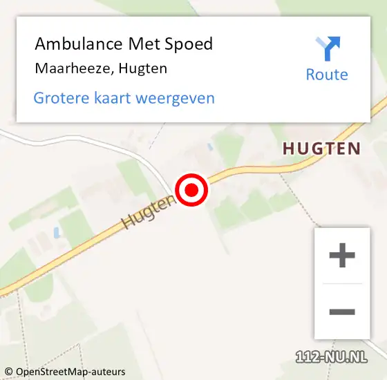 Locatie op kaart van de 112 melding: Ambulance Met Spoed Naar Maarheeze, Hugten op 12 oktober 2018 05:54