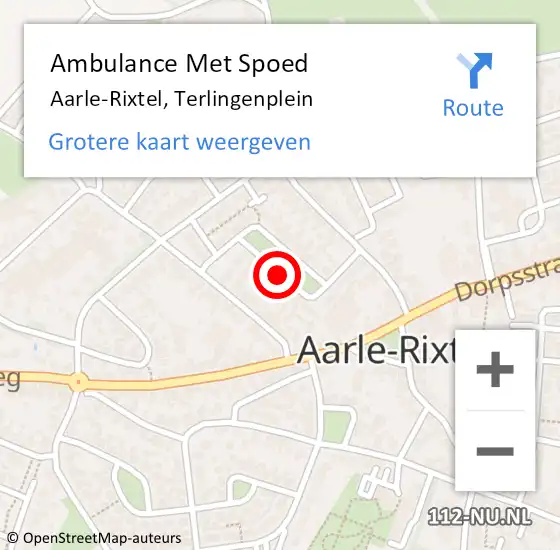 Locatie op kaart van de 112 melding: Ambulance Met Spoed Naar Aarle-Rixtel, Terlingenplein op 12 oktober 2018 08:30