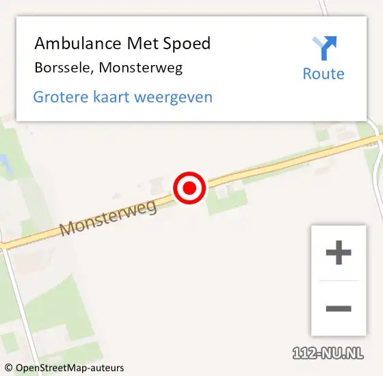 Locatie op kaart van de 112 melding: Ambulance Met Spoed Naar Borssele, Monsterweg op 12 oktober 2018 08:49