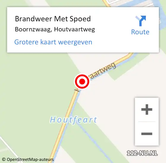 Locatie op kaart van de 112 melding: Brandweer Met Spoed Naar Boornzwaag, Houtvaartweg op 12 oktober 2018 09:15