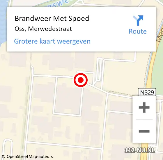 Locatie op kaart van de 112 melding: Brandweer Met Spoed Naar Oss, Merwedestraat op 12 oktober 2018 09:25