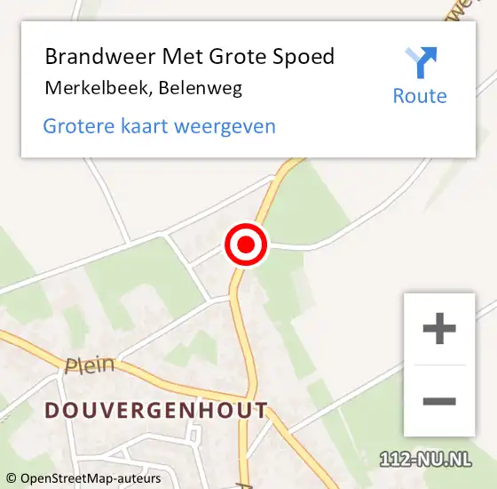 Locatie op kaart van de 112 melding: Brandweer Met Grote Spoed Naar Merkelbeek, Belenweg op 12 oktober 2018 09:29