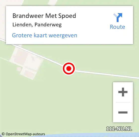 Locatie op kaart van de 112 melding: Brandweer Met Spoed Naar Lienden, Panderweg op 12 oktober 2018 12:02