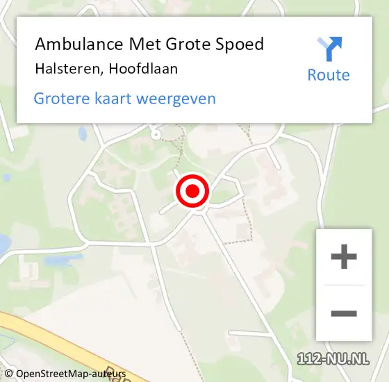 Locatie op kaart van de 112 melding: Ambulance Met Grote Spoed Naar Halsteren, Hoofdlaan op 12 oktober 2018 13:43