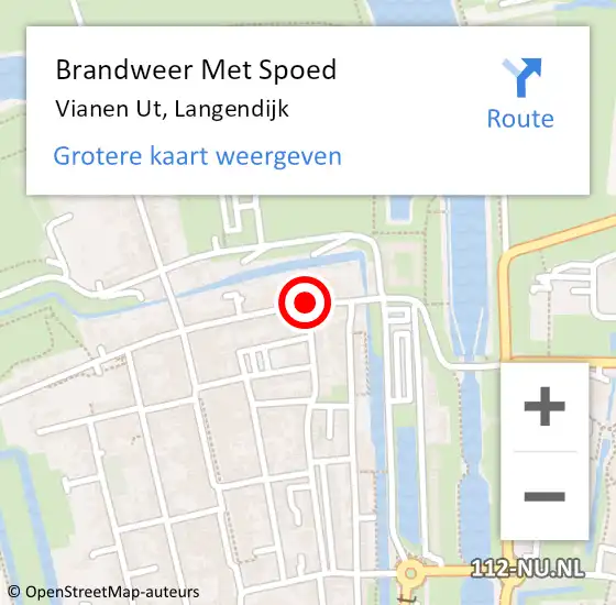 Locatie op kaart van de 112 melding: Brandweer Met Spoed Naar Vianen Ut, Langendijk op 12 oktober 2018 14:29