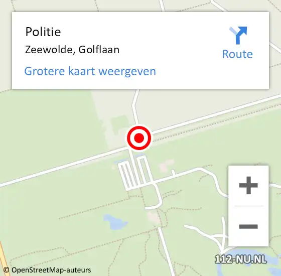 Locatie op kaart van de 112 melding: Politie Zeewolde, Golflaan op 11 maart 2014 16:11