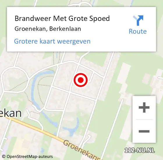 Locatie op kaart van de 112 melding: Brandweer Met Grote Spoed Naar Groenekan, Berkenlaan op 12 oktober 2018 16:08