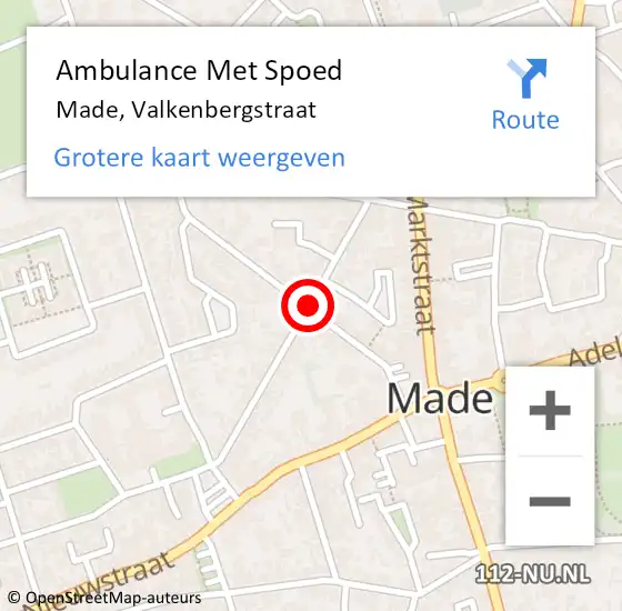 Locatie op kaart van de 112 melding: Ambulance Met Spoed Naar Made, Nieuwelaan op 12 oktober 2018 17:42