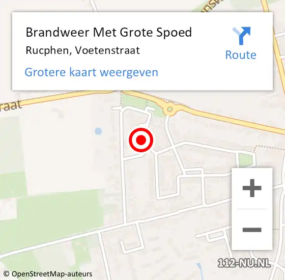 Locatie op kaart van de 112 melding: Brandweer Met Grote Spoed Naar Rucphen, Voetenstraat op 12 oktober 2018 17:57