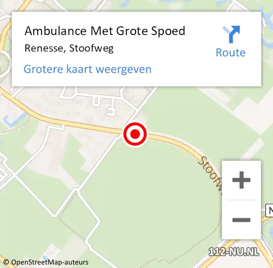 Locatie op kaart van de 112 melding: Ambulance Met Grote Spoed Naar Renesse, Stoofweg op 12 oktober 2018 18:27