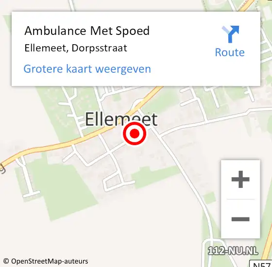 Locatie op kaart van de 112 melding: Ambulance Met Spoed Naar Ellemeet, Dorpsstraat op 12 oktober 2018 20:23