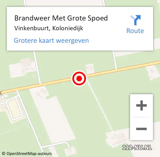 Locatie op kaart van de 112 melding: Brandweer Met Grote Spoed Naar Vinkenbuurt, Koloniedijk op 13 oktober 2018 00:25