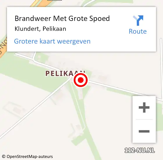 Locatie op kaart van de 112 melding: Brandweer Met Grote Spoed Naar Klundert, Pelikaan op 13 oktober 2018 00:29