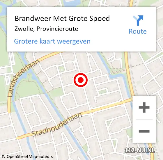 Locatie op kaart van de 112 melding: Brandweer Met Grote Spoed Naar Zwolle, Provincieroute op 13 oktober 2018 00:58