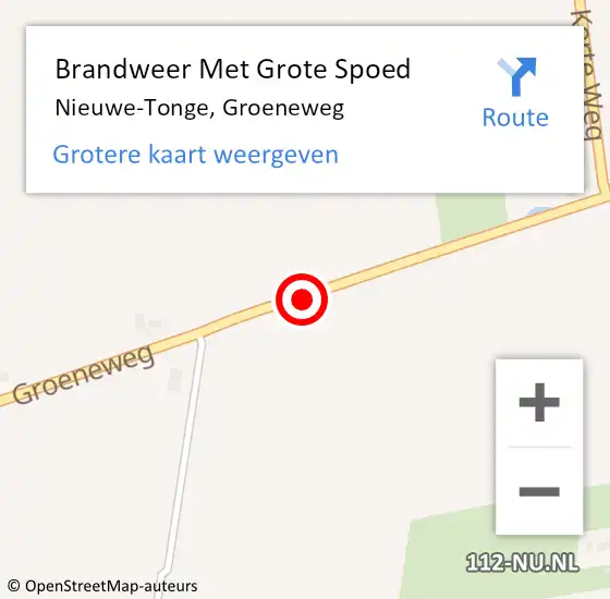 Locatie op kaart van de 112 melding: Brandweer Met Grote Spoed Naar Nieuwe-Tonge, Groeneweg op 13 oktober 2018 01:30