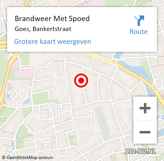 Locatie op kaart van de 112 melding: Brandweer Met Spoed Naar Goes, Bankertstraat op 13 oktober 2018 04:11