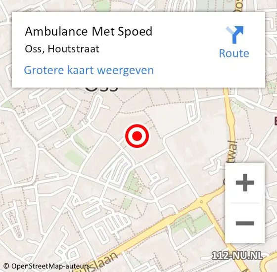 Locatie op kaart van de 112 melding: Ambulance Met Spoed Naar Oss, Houtstraat op 13 oktober 2018 12:15