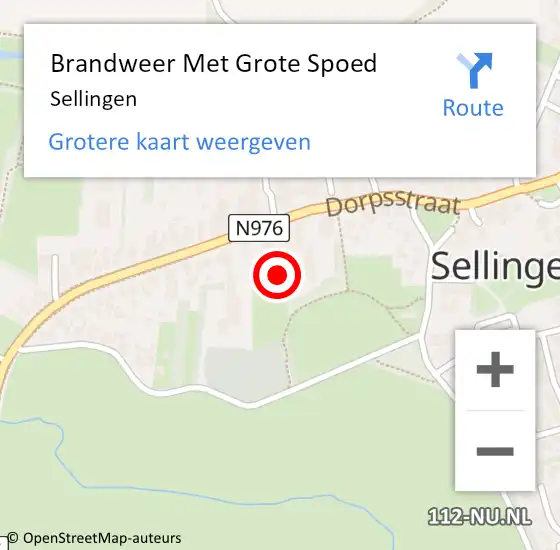 Locatie op kaart van de 112 melding: Brandweer Met Grote Spoed Naar Sellingen op 13 oktober 2018 13:08