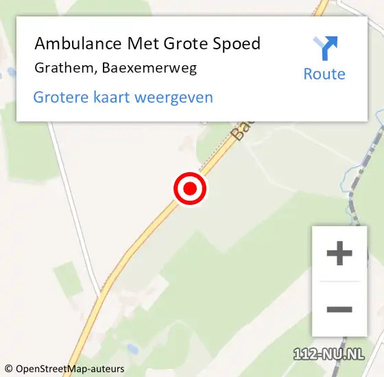 Locatie op kaart van de 112 melding: Ambulance Met Grote Spoed Naar Grathem, Baexemerweg op 13 oktober 2018 13:26