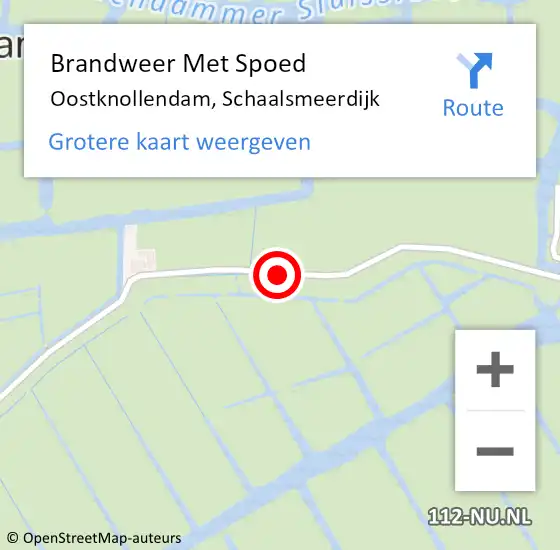Locatie op kaart van de 112 melding: Brandweer Met Spoed Naar Oostknollendam, Schaalsmeerdijk op 13 oktober 2018 14:07