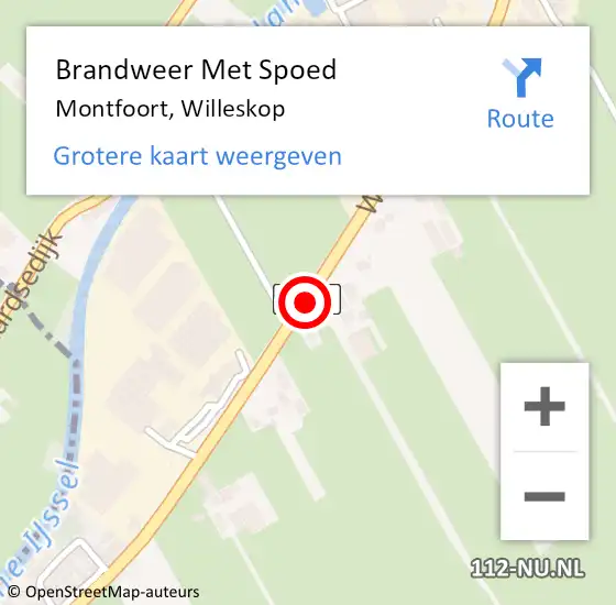 Locatie op kaart van de 112 melding: Brandweer Met Spoed Naar Montfoort, Willeskop op 13 oktober 2018 14:53