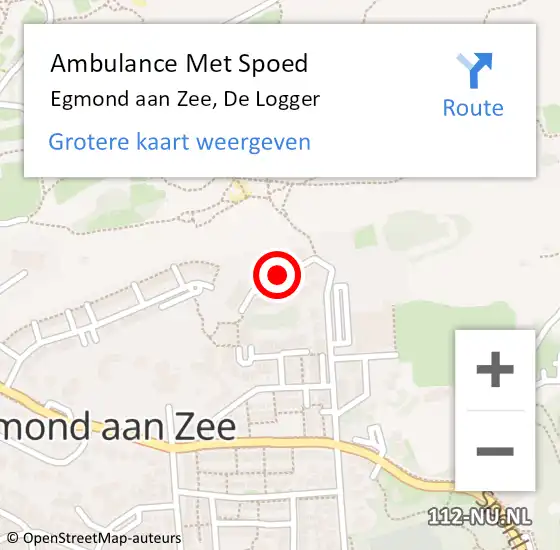 Locatie op kaart van de 112 melding: Ambulance Met Spoed Naar Egmond aan Zee, De Logger op 13 oktober 2018 17:05