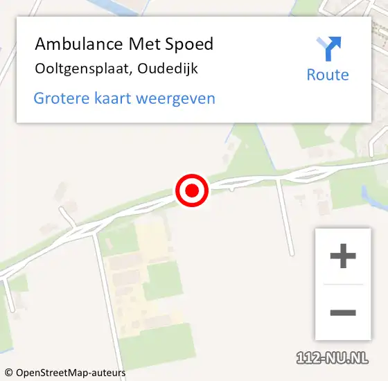 Locatie op kaart van de 112 melding: Ambulance Met Spoed Naar Ooltgensplaat, Oudedijk op 13 oktober 2018 17:16