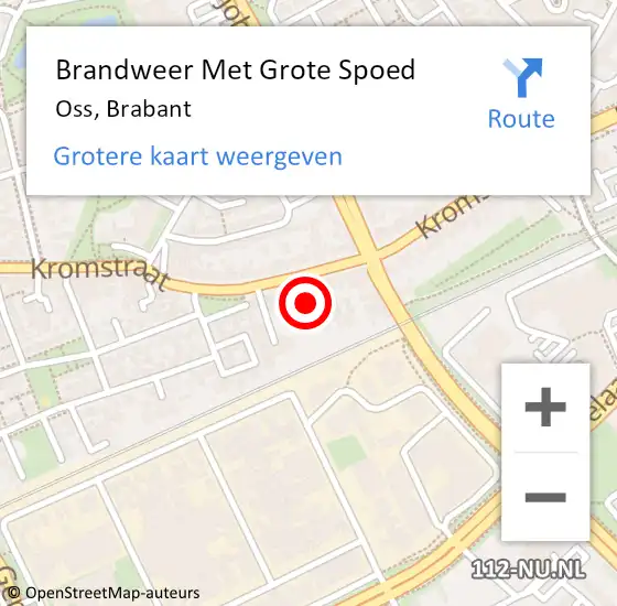 Locatie op kaart van de 112 melding: Brandweer Met Grote Spoed Naar Oss, Brabant op 13 oktober 2018 17:20