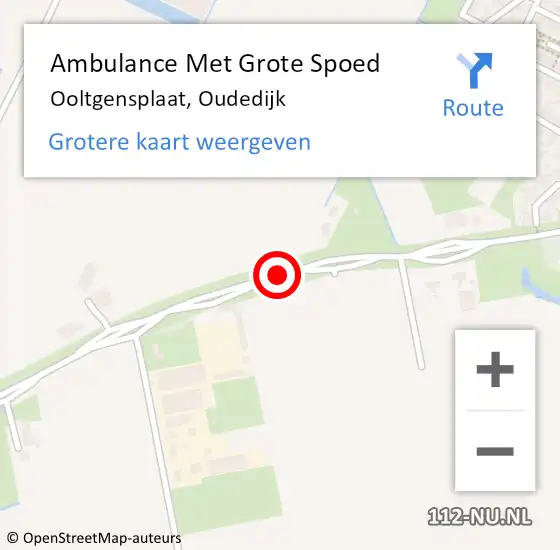 Locatie op kaart van de 112 melding: Ambulance Met Grote Spoed Naar Ooltgensplaat, Oudedijk op 13 oktober 2018 17:20