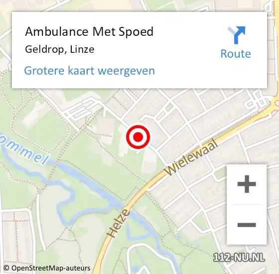 Locatie op kaart van de 112 melding: Ambulance Met Spoed Naar Geldrop, Linze op 13 oktober 2018 17:56