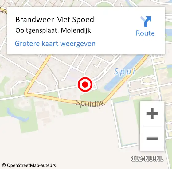 Locatie op kaart van de 112 melding: Brandweer Met Spoed Naar Ooltgensplaat, Molendijk op 13 oktober 2018 18:03