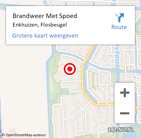 Locatie op kaart van de 112 melding: Brandweer Met Spoed Naar Enkhuizen, Flosbeugel op 13 oktober 2018 20:38