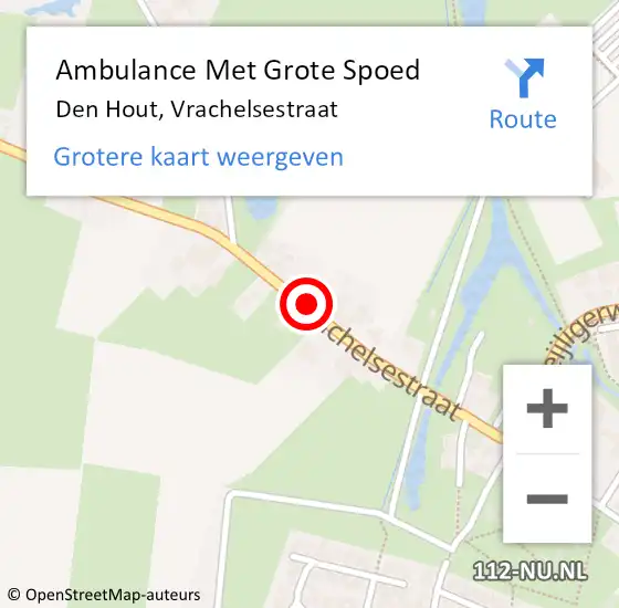 Locatie op kaart van de 112 melding: Ambulance Met Grote Spoed Naar Den Hout, Vrachelsestraat op 14 oktober 2018 00:46