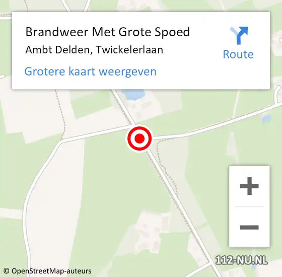 Locatie op kaart van de 112 melding: Brandweer Met Grote Spoed Naar Ambt Delden, Twickelerlaan op 14 oktober 2018 03:09